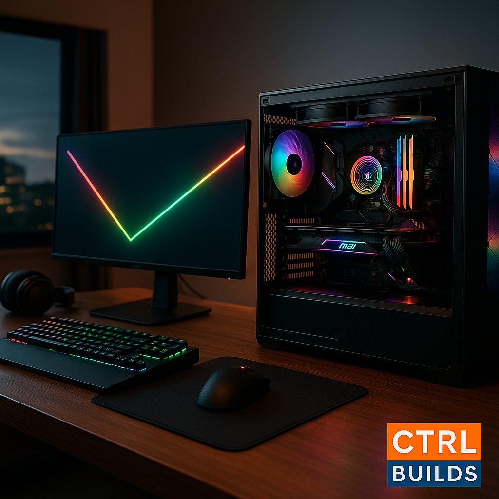 Clean UK desktop build with subtle RGB glow